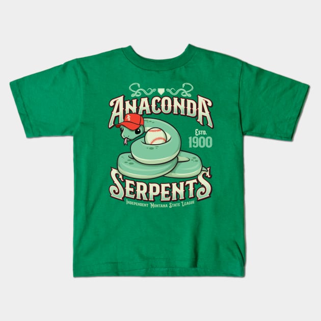 Anaconda Serpents Kids T-Shirt by MindsparkCreative